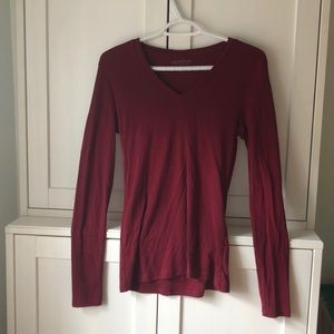 Old Navy burgundy v-neck long sleeve shirt